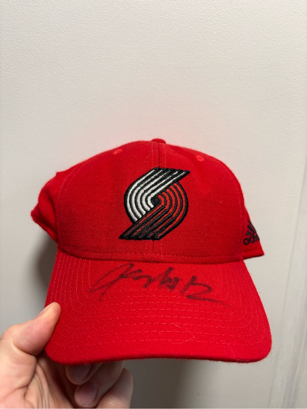 Portland Trailblazers Red NBA Team Hat with LaMarcus Aldridge Autograph